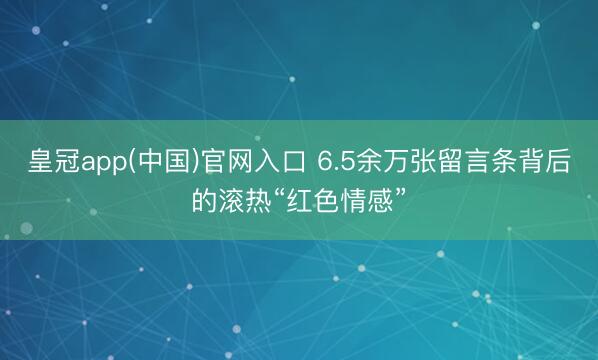 皇冠app(中国)官网入口 6.5余万张留言条背后的滚热“红色情感”