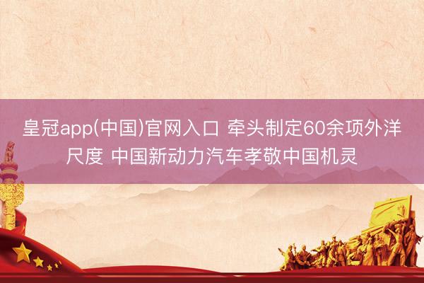 皇冠app(中国)官网入口 牵头制定60余项外洋尺度 中国新动力汽车孝敬中国机灵