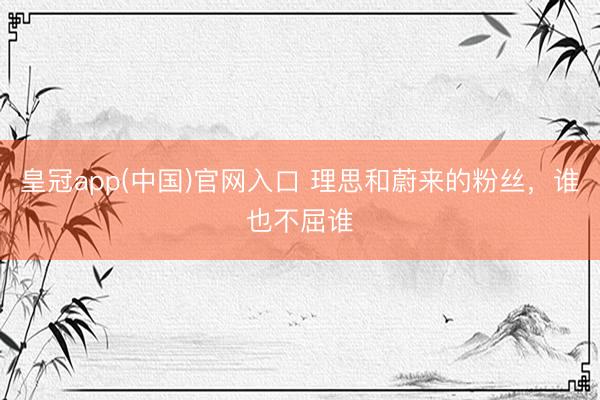 皇冠app(中国)官网入口 理思和蔚来的粉丝，谁也不屈谁