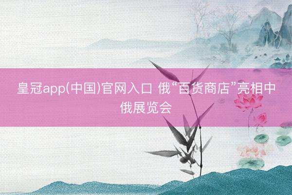 皇冠app(中国)官网入口 俄“百货商店”亮相中俄展览会