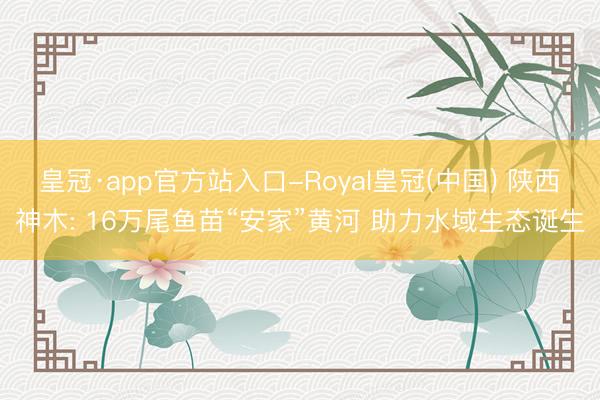 皇冠·app官方站入口-Royal皇冠(中国) 陕西神木: 16万尾鱼苗“安家”黄河 助力水域生态诞生
